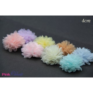 Hoa voan păng xê 4cm dùng làm hoa trang trí may mặc, hoa cài áo, hoa phụ liệu may mặc, phụ kiện tóc
