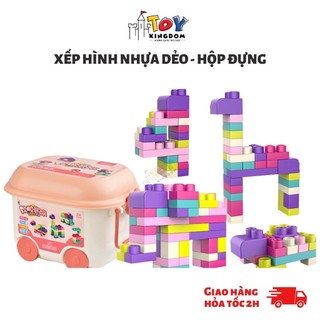 Đồ Chơi Xếp Hình Thông Minh Woa Toys- Chất Liệu Nhựa Dẻo An Toàn - Miếng Ghép To - Có Hộp Đựng