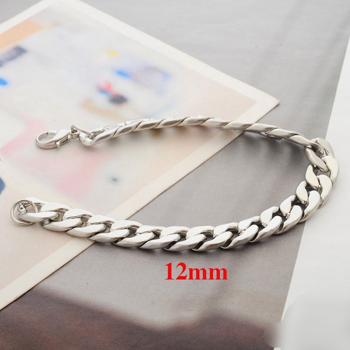 Lắc tay nam inox kiểu lặc đại 12mm sáng đẹp, không đen, thể hiện đẳng cấp phái mạnh