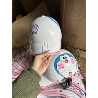 NÓN KẾT DOREMON TRẮNG VIỀN HỒNG