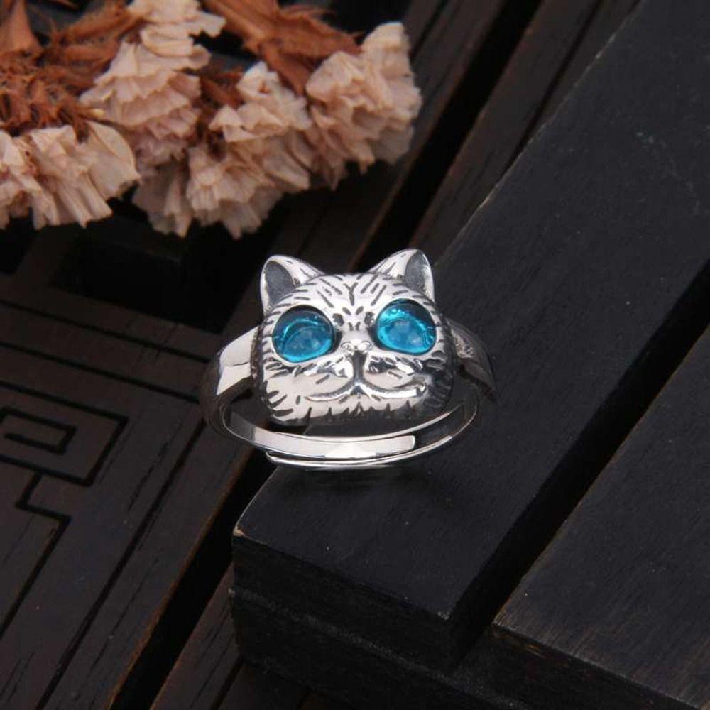 Nhẫn Hở Hợp Kim Hình Mèo Phong Cách Hàn Quốc Cổ Điển Có Thể Điều Chỉnh Kích Cỡ Cho Nữ