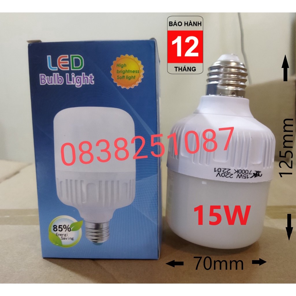 Đèn Led Trụ 15w Chuôi E27 ( Đủ W )