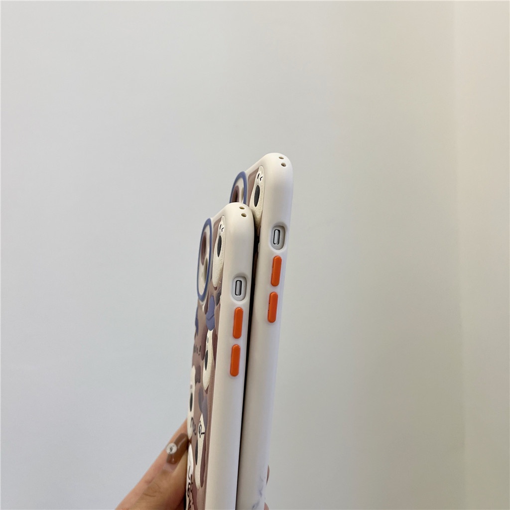 Ốp Điện Thoại Da Viền TPU Dẻo In Họa Tiết Hoạt Hình Dễ Thương Cho iphone 14 Pro Max 13 Pro Max 12 Pro Max