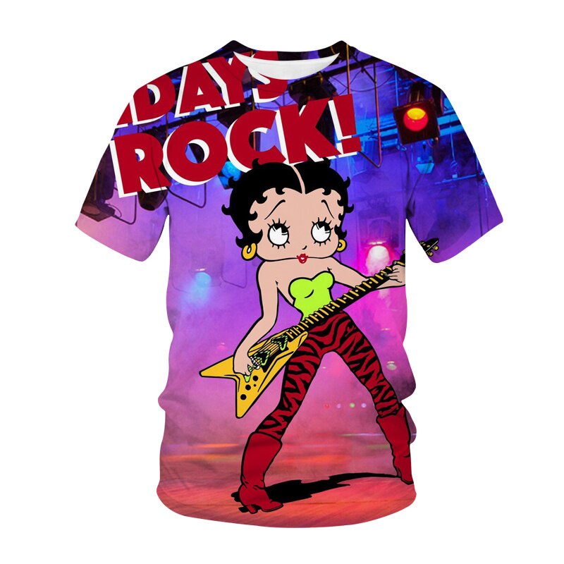 Áo Thun Tay Ngắn In Hình betty boop Thời Trang Dành Cho Nam Nữ