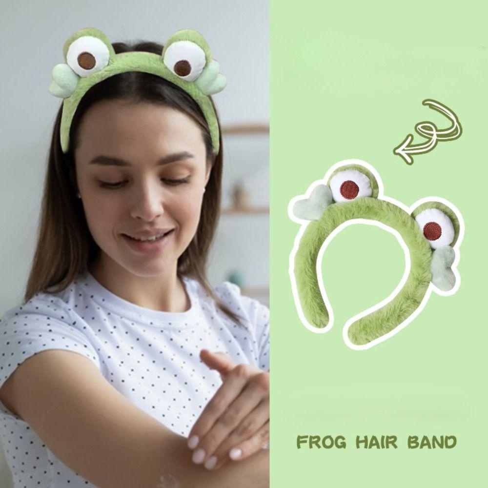 Băng Đô Hình Ếch Co Giãn Dùng Rửa Mặt / Trang Điểm Tiện Dụng