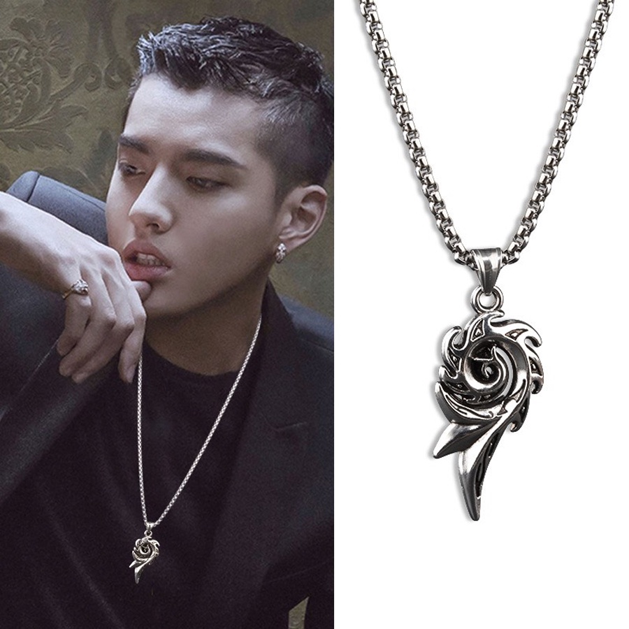 Dây Chuyền Nam Titan Mặt Ngọn Lửa Siêu Ngầu - Vòng Cổ Hip Hop VC026