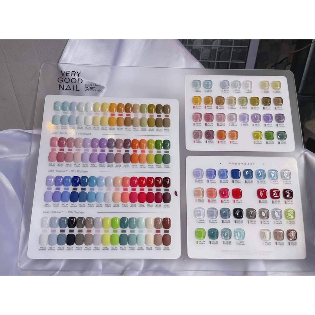 Set sơn gel Very Good Nail 60 màu nắp vàng tone màu Hàn Quốc