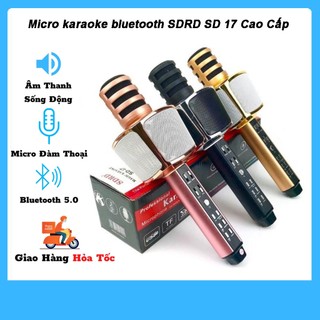 Micro karaoke bluetooth sdrd sd 17 âm thanh cực hay, chỉnh tone đa dạng, nâng tone giọng, âm thanh hát hay