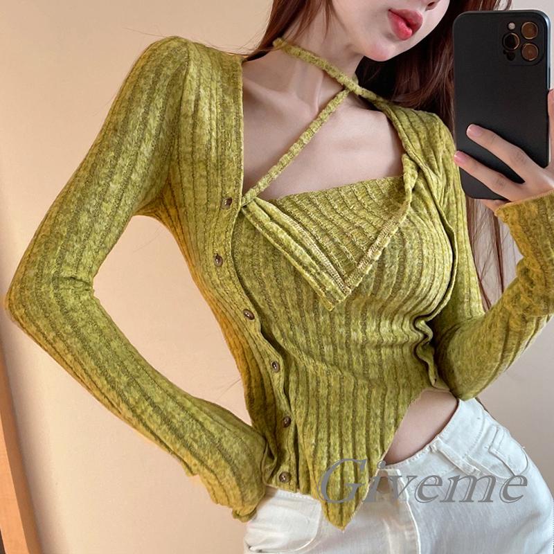 Áo Nữ Tay Dài Cổ Treo Thời Trang Quyến Rũ