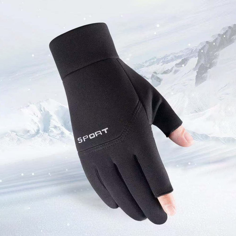 Găng Tay xe máy Sport chống nước, hở 2 ngón đi mùa đông, bao tay giữ ấm cho Nam Nữ