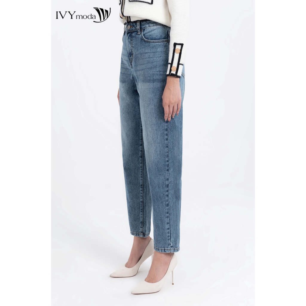 Quần jeans nữ dáng baggy IVY moda MS 25M7821
