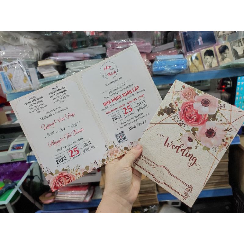 20 thiệp cưới viết tay, mẫu như hình