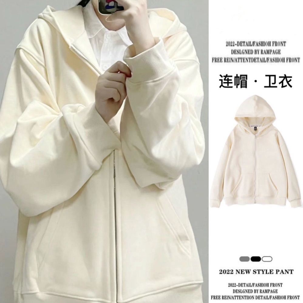 Áo khoác KHN3, áo hoodie nỉ nam nữ trơn có khóa nhiều màu