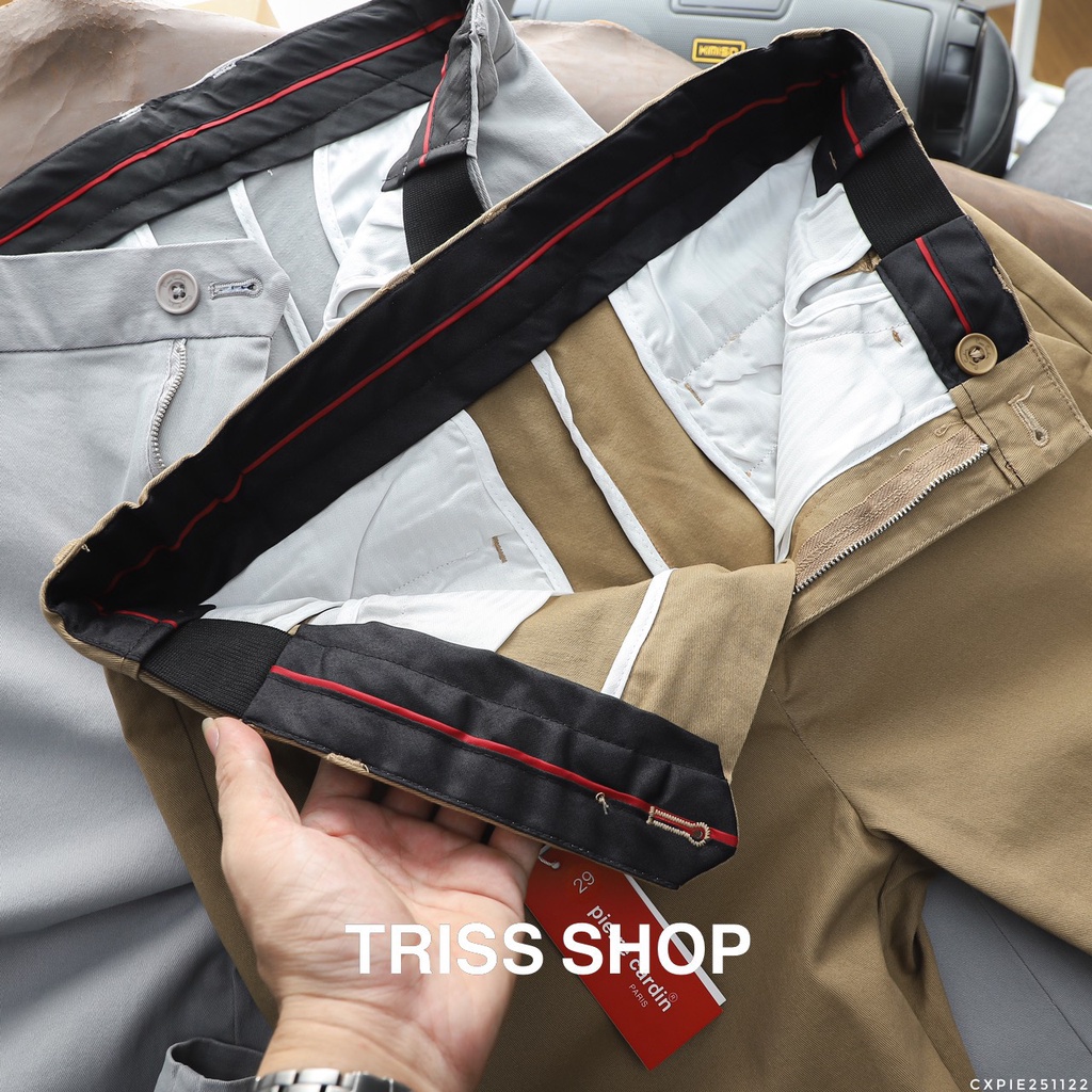 Quần Dài Kaki Nam P.Cardin Dáng Slimfit Cạp Chun Co Giãn