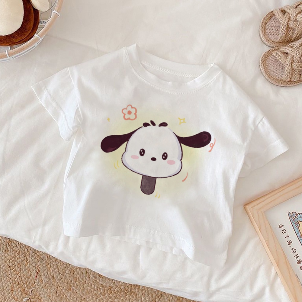 Áo Thun Trắng In Hình Mèo kitty Dễ Thương Cho Bé Gái
