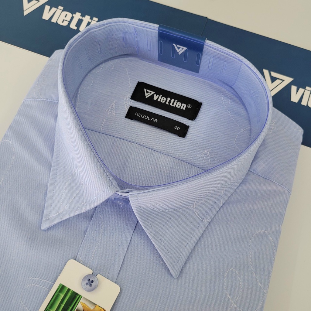 Aó sơ mi nam Việt Tiến dài tay mã 1R1155NRY ,chính hãng , cao cấp  - form suông REGULAR - tà bầu,. SHOP HỨA