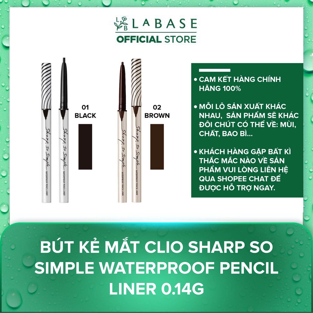 Bút kẻ mắt Clio Sharp So Simple Waterproof Pencil Liner 0.14g