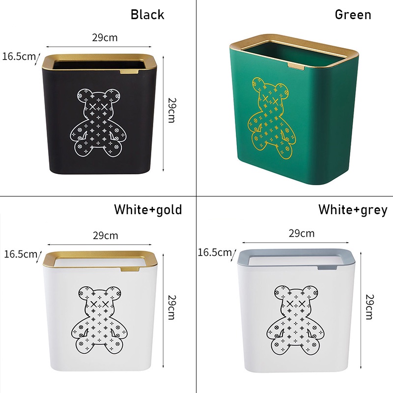 Thùng Rác Hình Vuông Có Nắp Không Cần Giấy Thiết Kế Tối Giản Hiện Đại Sang Trọng Cho Phòng Khách / Phòng Ngủ /