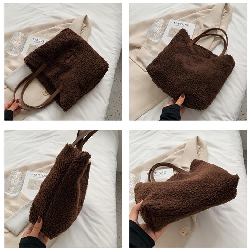 Túi Xách Lông Nhung Kiểu Dáng Đơn Giản Xinh Xắn Dành Cho Nữ