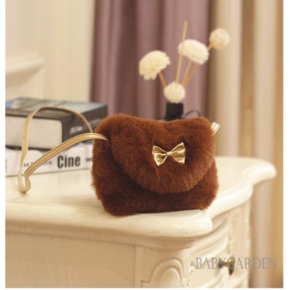 Túi Đeo Vai Bằng Vải Bông Trang Trí Nơ Dễ Thương Dành Cho Bé Gái