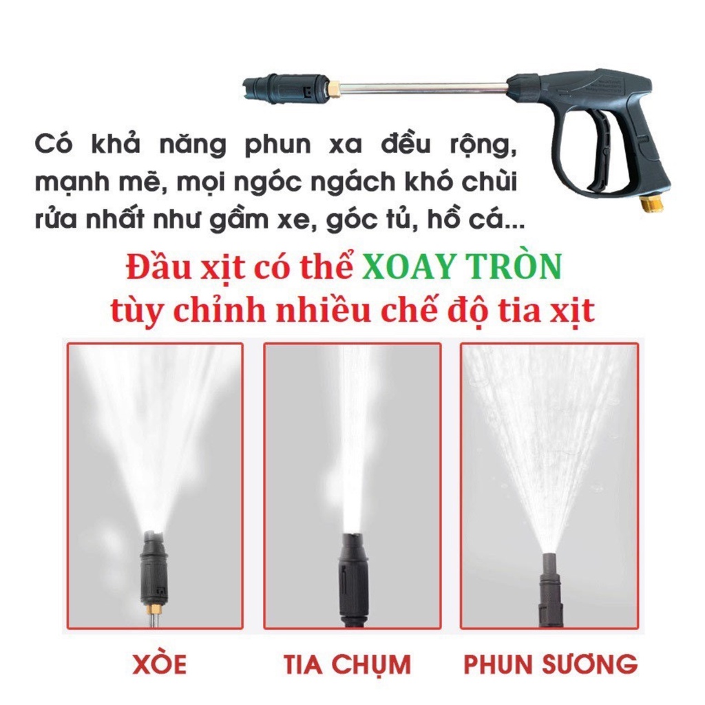 Máy rửa xe áp lực cao 100% lõi đồng - Máy rửa xe Mini gia đình