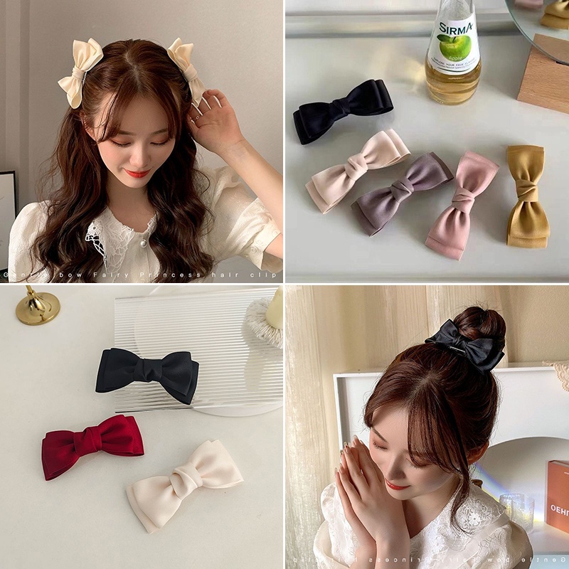 Kẹp Tóc Nơ Hai Lớp Thời Trang Hàn Quốc Chất Lượng Cao