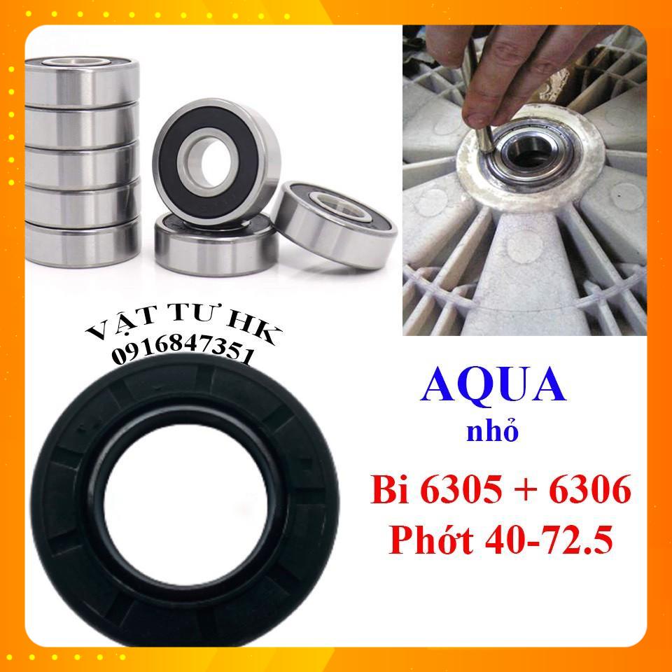 Bộ vòng bi kèm phớt chắn nước máy giặt AQUA nhỏ lồng ngang - mg cửa trước - Phớt AQUA 40-72.5 + bi 6305 + bi 6306