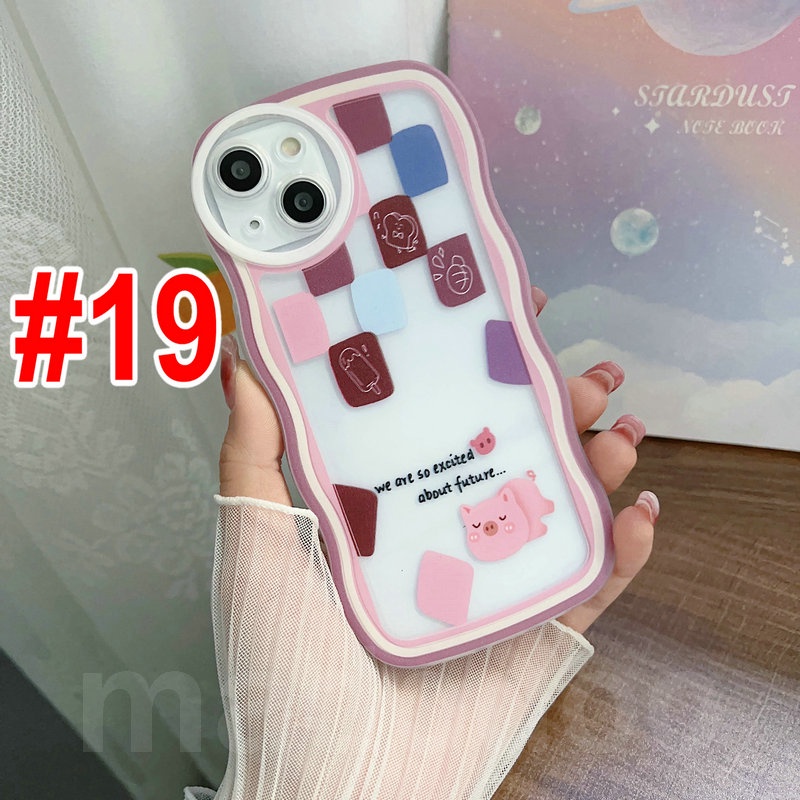 OPPO A17 A77S A76 A96 A54 4G 5G A16 A16S A74 A95 A94 A93 A55 A53 A33 2020 A52 A72 A92 A15S A15S A31 A1K A12E A3S A9 A5 A7 A5S A12 A11K A57 2022 A83 A71 2018 A59 F11 Pro F9 F7 F1S F5 Youth Cute Cartoon Bear Pig Candy Waves Edge Clear Soft Phone Case STB 19