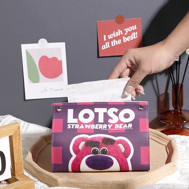 Hộp Đựng Khăn Giấy Để Bàn Hình Gấu Hoạt Hình Dễ Thương