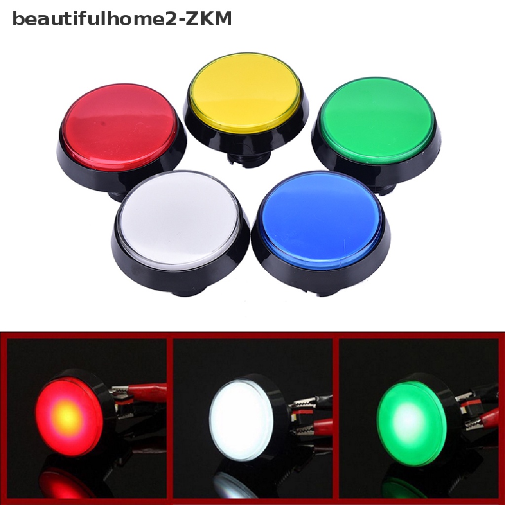 Công Tắc Nút Nhấn Đèn LED Hình Tròn Lớn 60mm Cho Máy Chơi Game Arcade