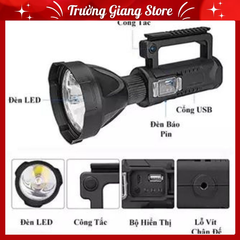 đèn pin siêu sáng 591 4 chế độ sáng kèm cổng USD rất tiện dụng cho mọi nhà sở hữu chiếc đèn này chiếu xa 1000m