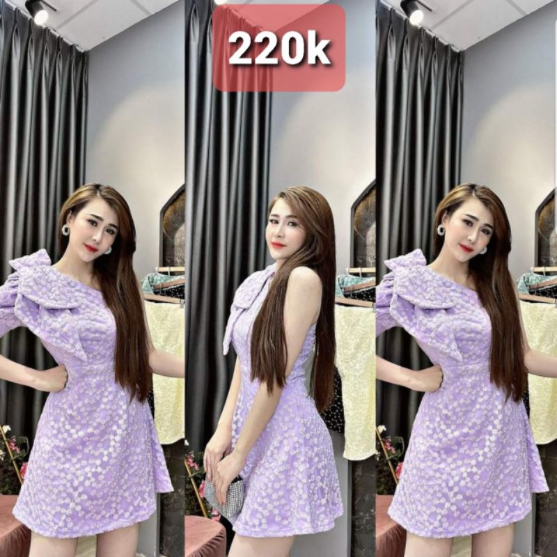 Đầm tiểu thư lệch vai