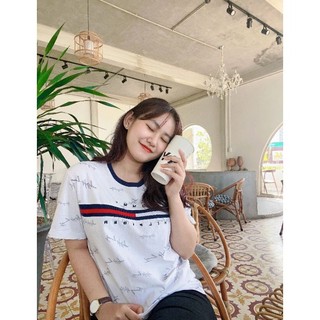 Áo Thun Tommy Cổ Tròn nam nữ 2022 chính hãng Tommy essential Script Logo T-Shirt