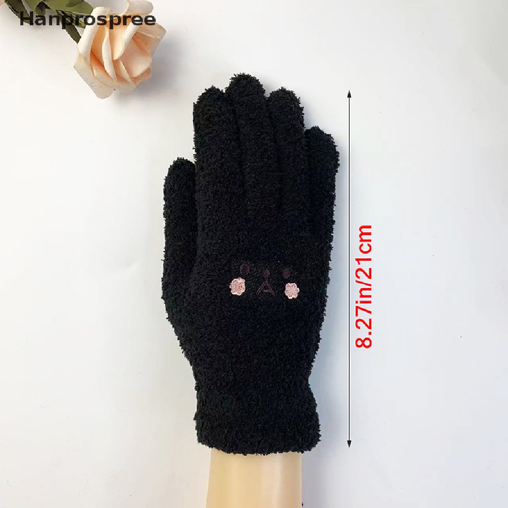 1 Đôi Găng Tay Giữ Ấm Mùa Đông Thêu Hình Chú Gấu