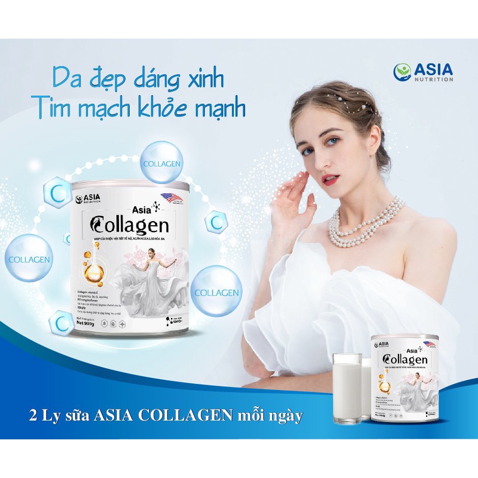 Sữa bột dinh dưỡng Asia Collagen ASIA NUTRITION 400g giúp cải thiện nội tiết tố nữ và ngăn ngừa lão hóa