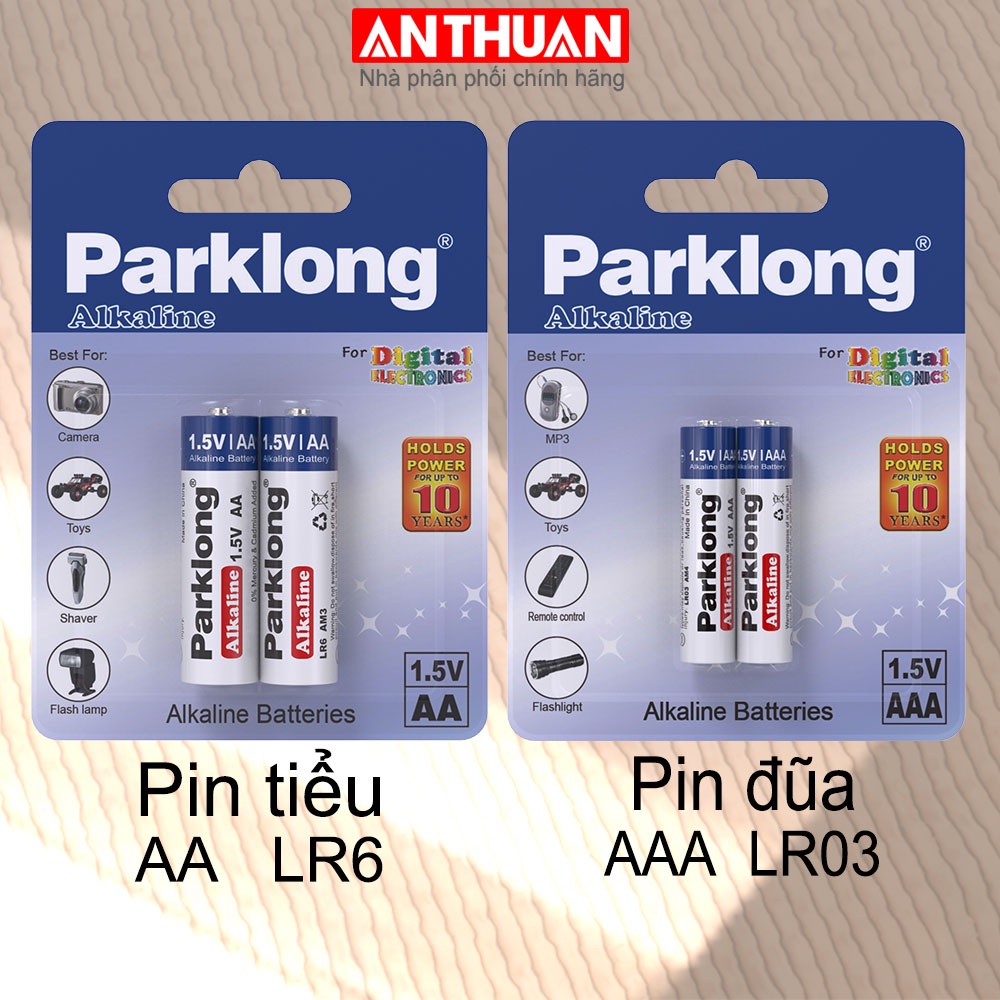 Pin LR6,LR03 Parklong Alkaline,pin kiềm,1.5V AA,AAA Pin tiểu,pin đũa an toàn phù hợp với các thiết bị điện tử.