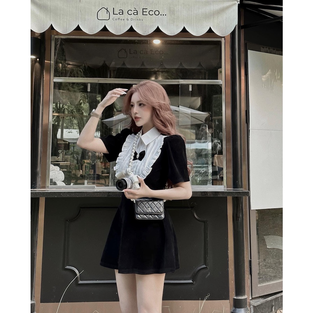 Váy đầm nữ nhung 2 kiểu ngắn sang chảnh hot trend hot girl đi đầu mẫu mã semclothes