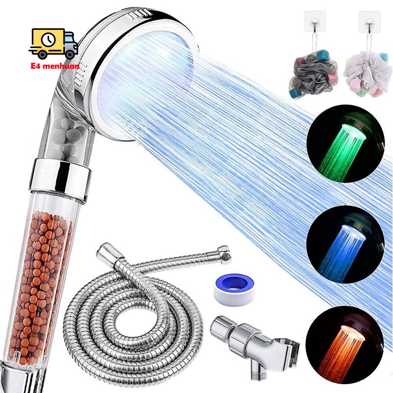 Đầu Vòi Hoa Sen Tích Hợp Đèn LED Với 3 Chế Độ Điều Chỉnh Nhiệt Độ Tiết Kiệm Nước Tiện Dụng