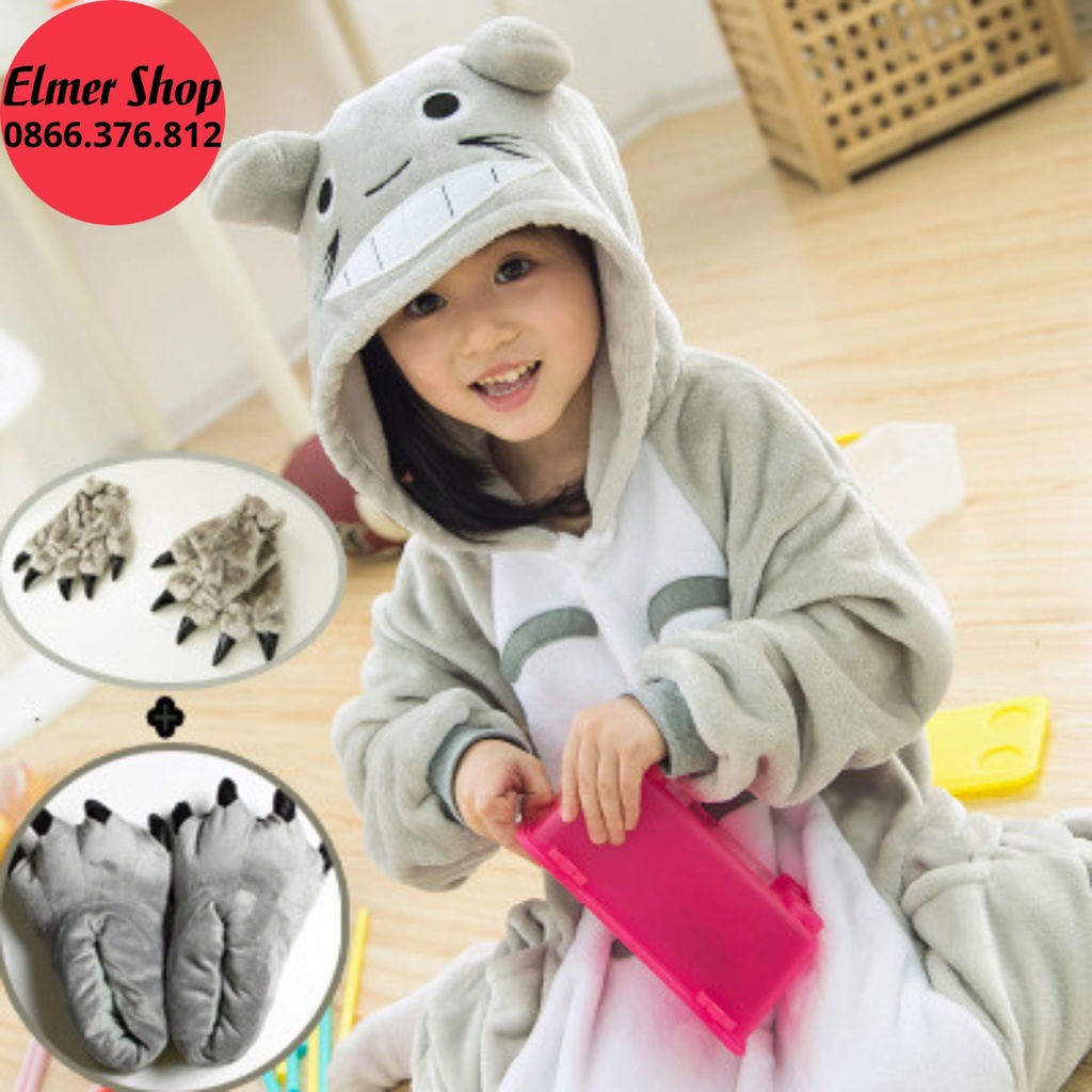 Bộ đồ hình thú cho bé và người lớn Elmer Shop BDTKL04, quần áo mèo Toroto cosplay hoạt hình nhiều màu sắc dễ thương