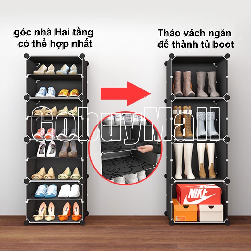 Tủ giày nhựa cửa trong suốt 2023 đa năng kiểu mới lắp ráp chống nước đựng được 8-48 đôi giày