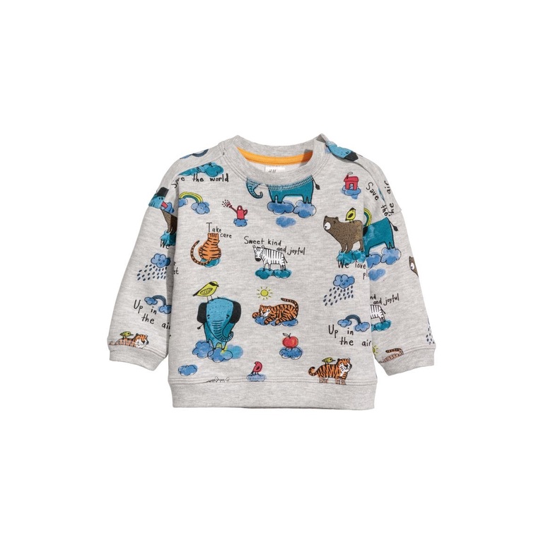 Áo nỉ bông HM H&M xám HM H&M_hàng chính hãng Mỹ