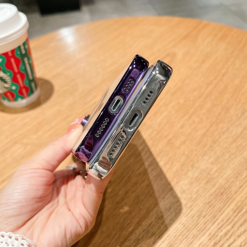 Ốp Điện Thoại Cứng Trong Suốt Chống Sốc Mạ Điện Cho iPhone 14 13 12 11 Pro Max XS XR X