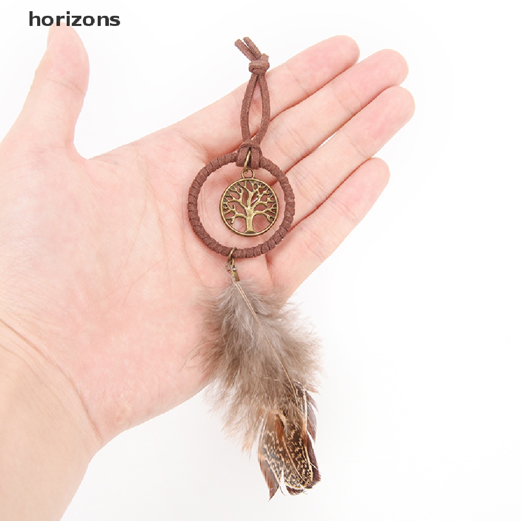 [Hot] Móc Khóa Dreamcatcher Mini Lông Vũ Treo Tường Trang Trí Xe Hơi (MY)