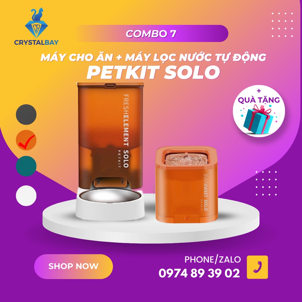 Combo máy cho ăn tự động và máy lọc nước tự động PETKIT cho mèo chó thú cưng
