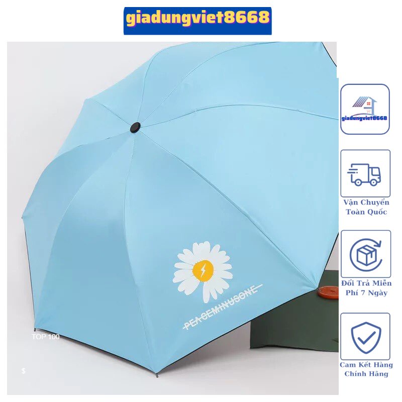 Ô Dù Hoa Cúc Họa Mi Gấp Gọn Thời Trang Che Nắng Mưa Chống Tia UV [giadungviet8668]