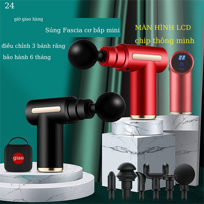 Máy Mát Xa Lưng Cầm Tay Nhỏ Gọn, Máy Mát Xa Cổ Vai, 4 Đầu, 6 Chế Độ, Giao Hàng Trong 24 Giờ