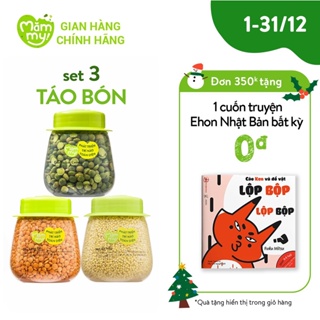 Set 3 hạt ăn dặm hữu cơ Mămmy đánh bay táo bón Đậu lăng đỏ, Kê nếp