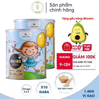 Combo Sữa Miwako Vị Gạo Nhập Khẩu Malaysia (x2 Hộp 1.4kg), Sữa Hạt Thực Vật Hữu Cơ Cho Bé Dị Ứng Đạm Bò Chậm Nói -nutive