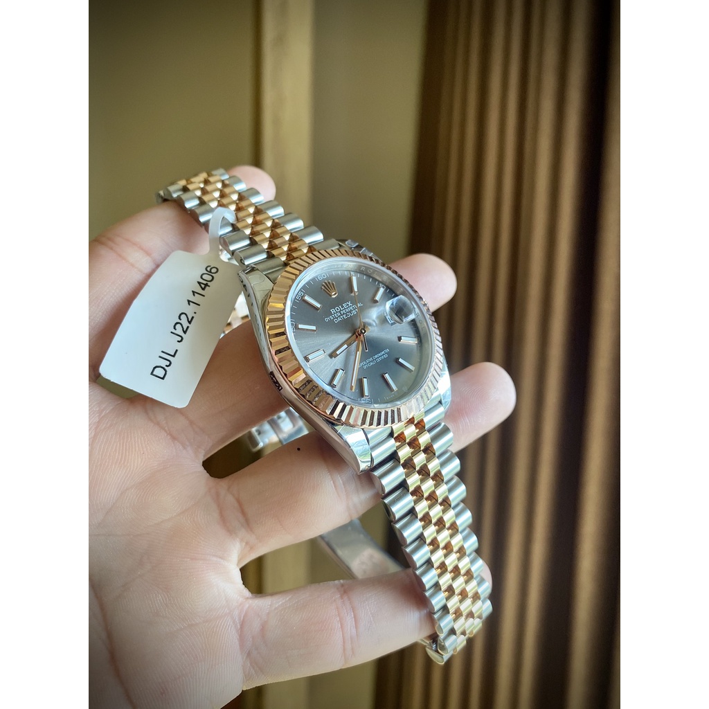 Đồng hồ nam Rolex DateJust 41mm máy Cal 3235, bọc vàng 18k full kiểm định