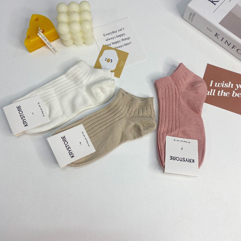 Tất vớ ngắn cổ cao qua mắt cá chất len gân đẹp krystore NC31